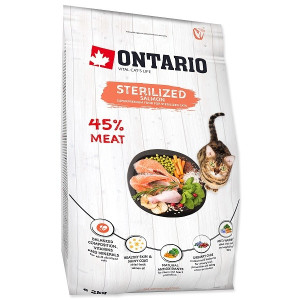 Ontario Cat Sterilised Salmon sausā barība  2 kg