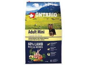 Ontario Dog Adult Mini Lamb&Rice- sausā barība suņiem 6.5 kg