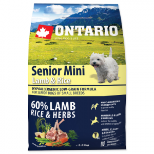 ONTARIO Dog Senior Mini Lamb&Rice  2.25 kg