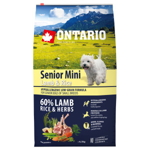 Sausā barība suņiem - Ontario Dog Senior Mini Lamb and Rice, 6.5 kg