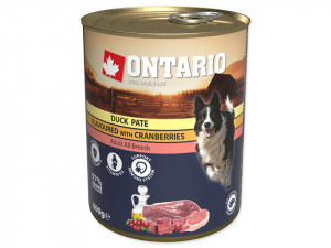 Konservi suņiem : Ontario Dog Duck Pate with Cranberries 800g