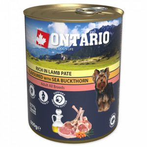 Konservi suņiem : Ontario Dog Lamb Pate with Sea Buckthorn 800g x 6