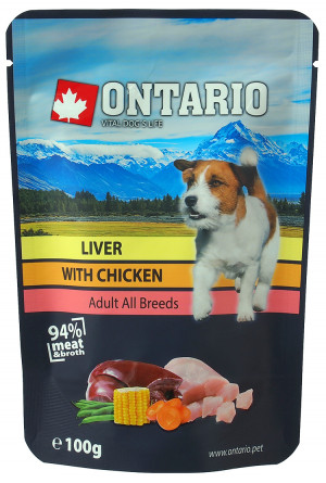 Ontario Dog Liver with Chicken in Broth - konservi suņiem 100 g