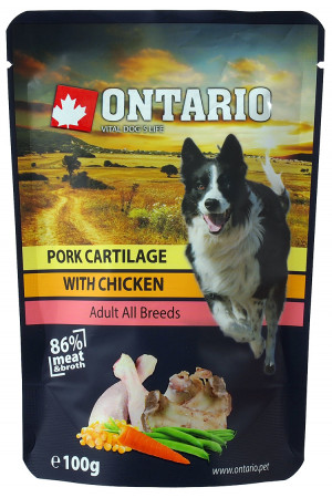 Ontario Dog Pork Cartilage with Chicken in Broth - konservi suņiem 100 g