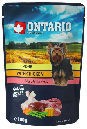 Ontario Dog Pork with Chicken in Broth - konservi suņiem 100 g