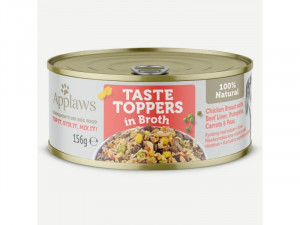 Applaws Dog Taste Toppers in Broth - vista/ liellops  156g x6 Cena norādīta par 1 gb. un ir spēkā pasūtot 6 gb.