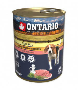 Konservi suņiem : Ontario Dog Veal Pate with Herbs 800g