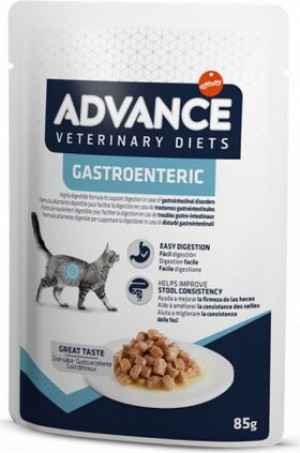 ADVANCE VETERINARY DIETS CAT GASTROENTARIC 85gr x6gb. Cena norādīta par 1 gb. un ir spēkā pasūtot 6 gb.