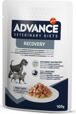 ADVANCE VETERINARY DIETS DOG & CAT RECOVERY 100grx6gb. Cena norādīta par 1 gb. un ir spēkā pasūtot 6 gb.