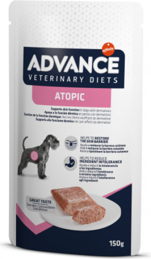 ADVANCE VETERINARY DIETS DOG ATOPIC 150gr x6gb. Cena norādīta par 1 gb. un ir spēkā pasūtot 6 gb.