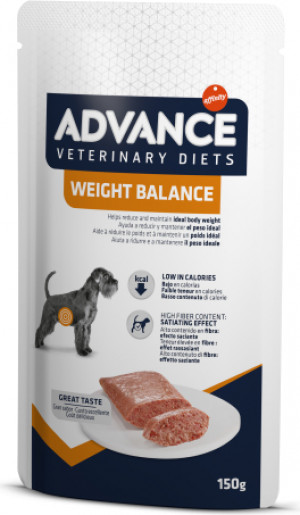 ADVANCE VETERINARY DIETS DOG WEIGHT BALANCE 150grx6gb. Cena norādīta par 1 gb. un ir spēkā pasūtot 6 gb.