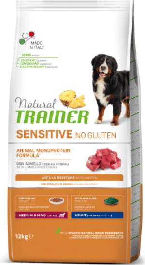 NATURAL TRAINER DOG  SENSITIVE NO GLUTEN ADULT LAMB 12kg