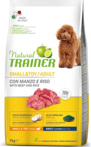 NATURAL TRAINER DOG SMALL&TOY ADULT BEEF&RICE 7KG
