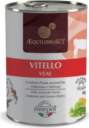 MARPET EQUILIBRA DOG VEAL 410grx6gb. Cena norādīta par 1 gb. un ir spēkā pasūtot 6 gb.