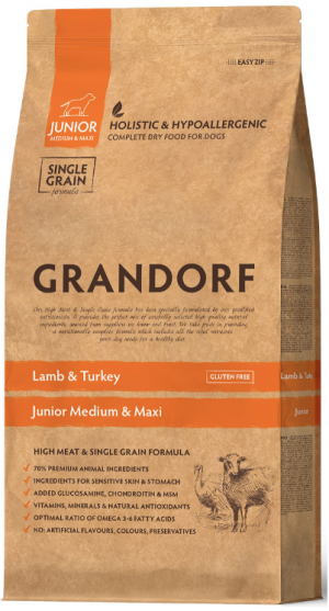 GRANDORF DOG Junior - jērs un tītars 3 kg