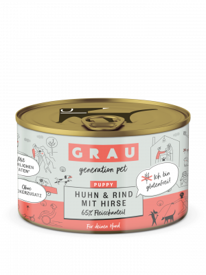 GRAU  Huhn&Rind mit Hirse Puppy 6x200g Cena norādīta par 1 gb