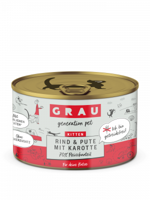 GRAU Kitten Rind & Pute Mit Karotte 6x200g Cena norādīta par 1 gb