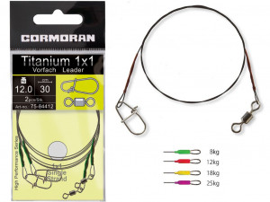 Cormoran 1x1 Titanium Leader Single Strand, 30cm, 8kg, 2gab