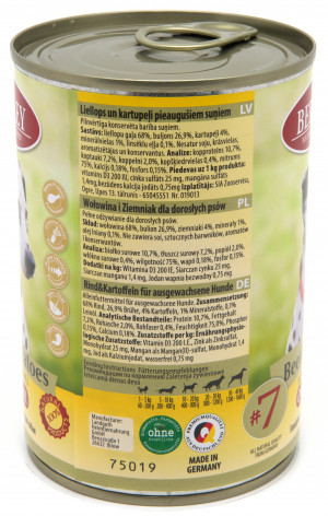 Berkley - Beef and potatoes with linseed oil 6x400g Cena norādīta par 1 gb. un ir spēkā pasūtot 6 gb.