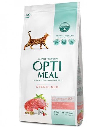 Optimeal beef fillet+ Sorghum Sterilised 10kg x2 /Cena norādīta par 1 iepakojumu, un ir spēkā pērkot 2 iepakojumus