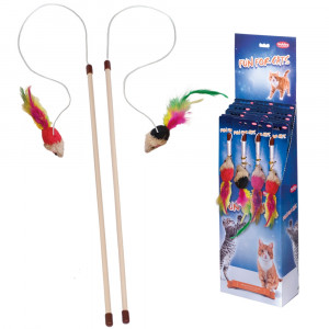 Nobby kociņš ar peli 45cm - rotaļlieta kaķiem
