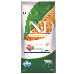 FARMINA NATURAL & DELICIOUS CAT ANCESTRAL GRAIN LAMB BLUEBERY NEUTERED 10kg