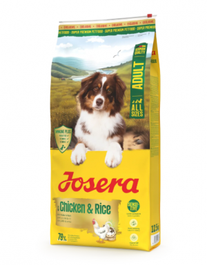 Josera A/S Adult with Chicken&Rice 12.5 kg (Poultry-Menu) Cena norādīta par 1 gb. un ir spēkā pasūtot 2 gb.
