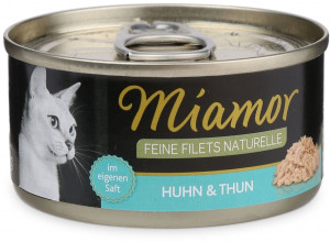 Miamor Feine Fillets Naturelle Huhn&Thun 12x80g  CENA NORĀDĪTA PAR 1GB