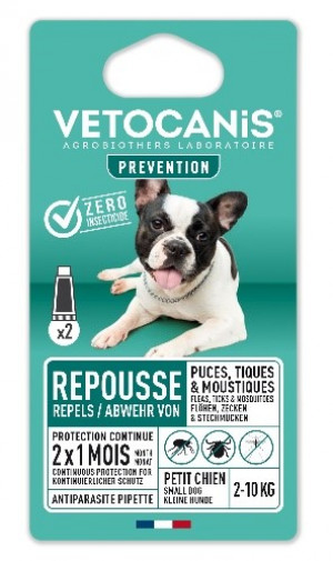 VETOCANIS dabīgi pretinsektu repelenti pilieni suņiem 2x2ml