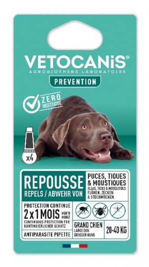 VETOCANIS dabīgi pretinsektu repelenti pilieni suņiem 4x3ml