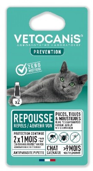 VETOCANIS dabīgi pretinsektu repelenti pilieni kaķiem 2x1.2ml