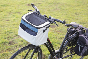Beeztees Velosipēda grozs mājdzīvniekiem Xoex, pelēks/zils, 40cm