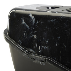 NOBBY Nestor Marble cat toilet home / Marble black white - kaķu tualete