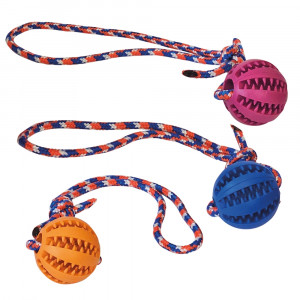 Nobby Dental rubber ball with rope - gumijas bumba ar virvi