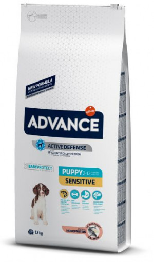 ADVANCE DOG PUPPY SENSITIVE sausā barība suņiem 12kg