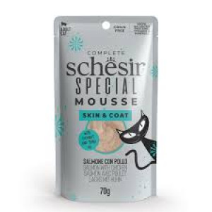 Schesir Special Pouch Uzputenis ādai un spalvai ar lasi un vistu 70g