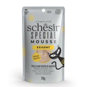Schesir Special Pouch Uzputenis izvēlīgiem kaķiem ar vistas un pīles aknām 70g