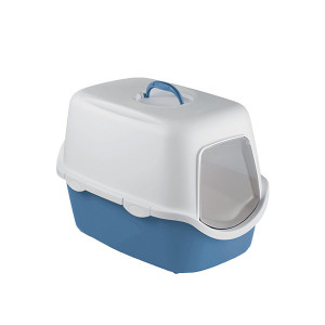 STEFANPLAST Tualete kaķim CATHY slēgta, gaiši zila/balta