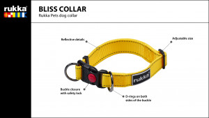 RUKKA kakla siksna BLISS S 35-45cm/20mm dzeltena