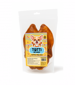 TOTTI Kaltētas cūku ausis 100g  x 2  Cena norādīta par 1gb. un ir spēkā pasūtot 2gb.