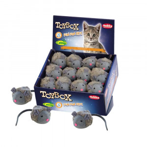 Nobby Mouse with a voice, with catnip 15cm  - rotaļlieta kaķiem