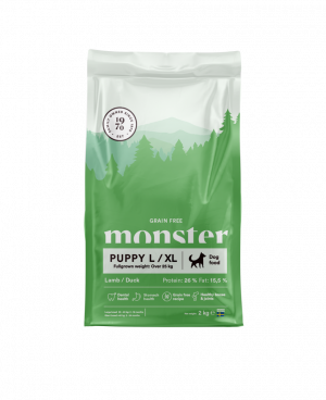 Monster Dog Grain Free Puppy L/XL Lamb/Duck 2kg
