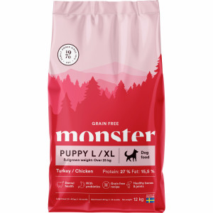 Monster Dog Grain Free Puppy L/XL Turkey/Chick 12kg