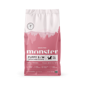Monster Dog Grain Free Puppy S/M Turhey/Chick 12kg