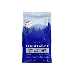 Monster Dog Grein Free Strerilized White Fish 2kg