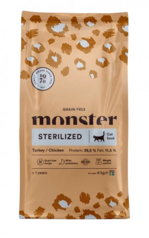 Monster Cat Grain Free Sterilized Turkey&Chicken 6kg