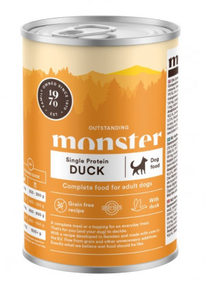 Monster Dog Adult Single Duck Burk 400g 