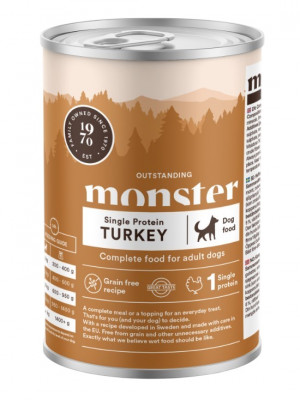 Monster Dog Adult Single Turkey Burk 400g 