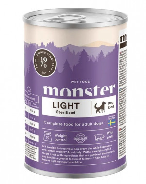 Monster Dog Adult Light/ Sterilized Burk 400g