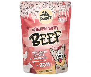 MR.BANDIT konservi suņiem ar vistu, liellopu un buljonu 180g x 10